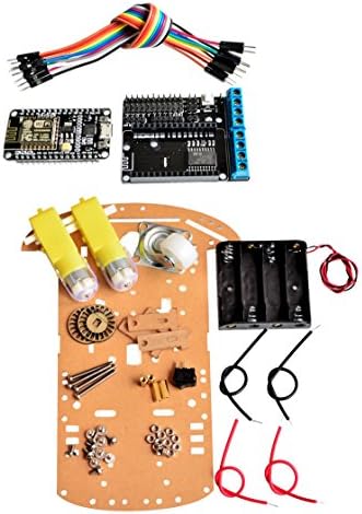 Seajunn 2wd rc wifi smart car kit L293D by ESP-12E for esp8266 esp 12e diy rc toy remote control by phone Lua nodeMCU+motor shield+car