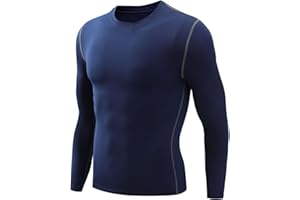 AIKEKO Men's Thermal Subzero Fleece Compression Long Sleeve T-Shirt