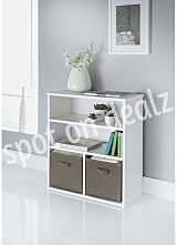 spot on dealz Wooden Storage Shelving Unit Bookcase White 2 Shelves 2 Cubes view 5