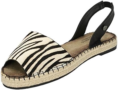 Savannah Ladies Open Toe Espadrille Sling Back Patterned Sandal