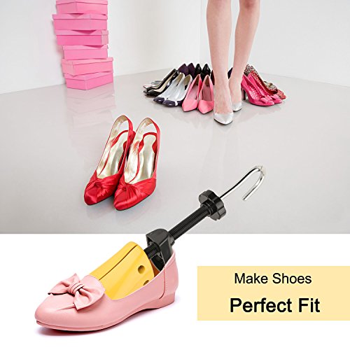 Halcent Professional Shoe Stretchers Pair of Two-Way Plastic Shoe Tree with Shoe Horn,Stretches Length and Width Shoe Stretcher for Women and Men(Medium) - Thumbnail 2