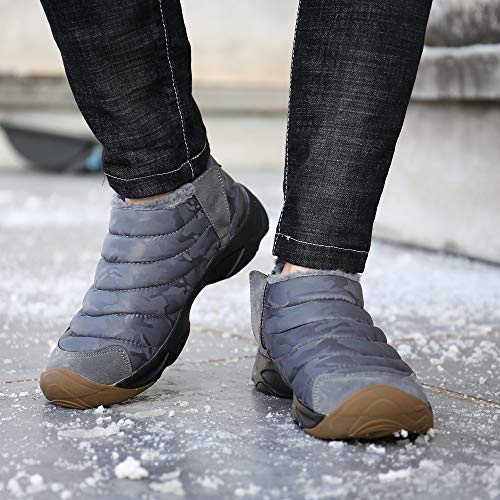 ulogu Men's Winter Snow Boots Fur Lined Antiskid Cold Weather Shoes - Thumbnail 6