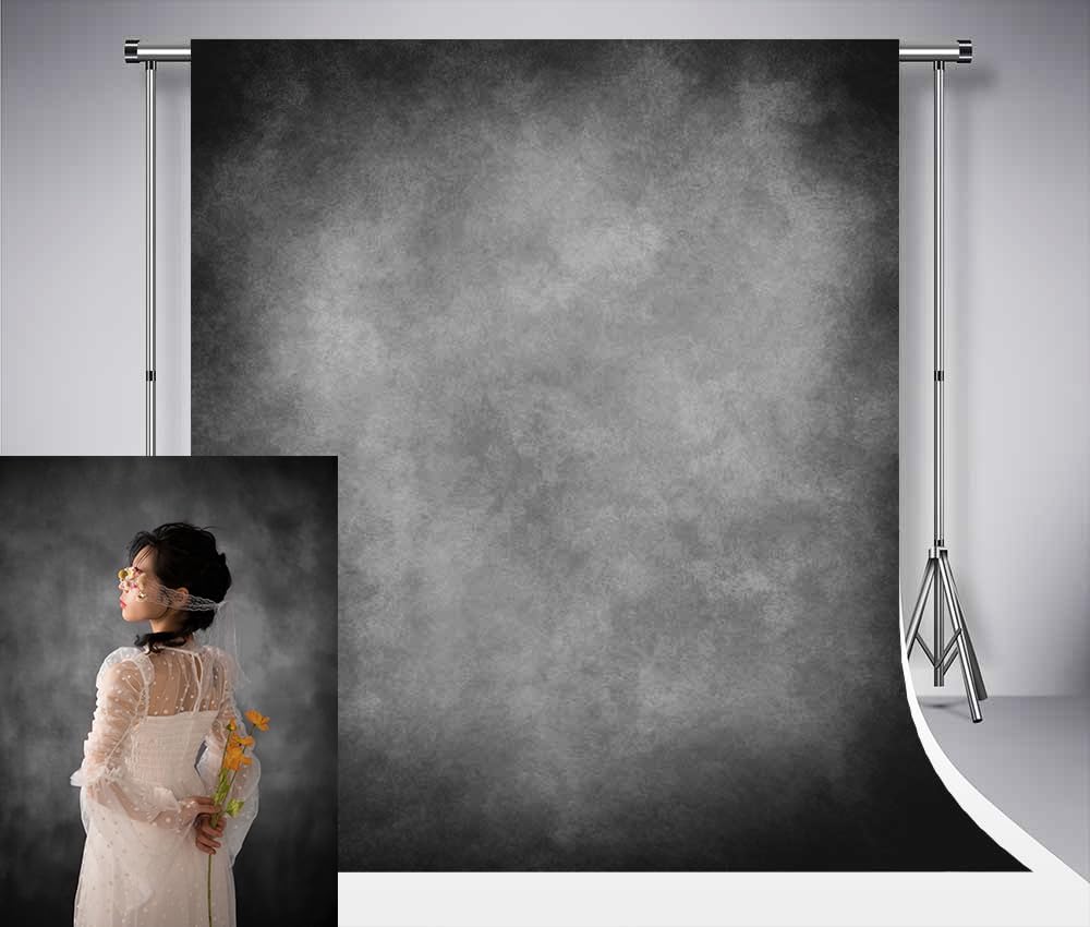 Kate Backdrops 1.5x2.2m Classic Dark Grey Texture Backdrops Retro Abstract Grey Gradient Photography Backgrounds Microfiber Studio Portrait Props for Photographyer