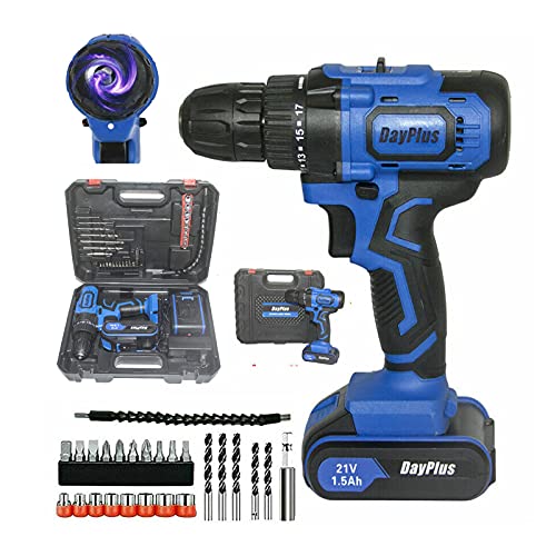Akkuschrauber Bohrschrauber 21V System Tragetasche 29tlg.-Zubehör-Set Zuhause Bolzenschraube Schraubenbits Flachbohrer…