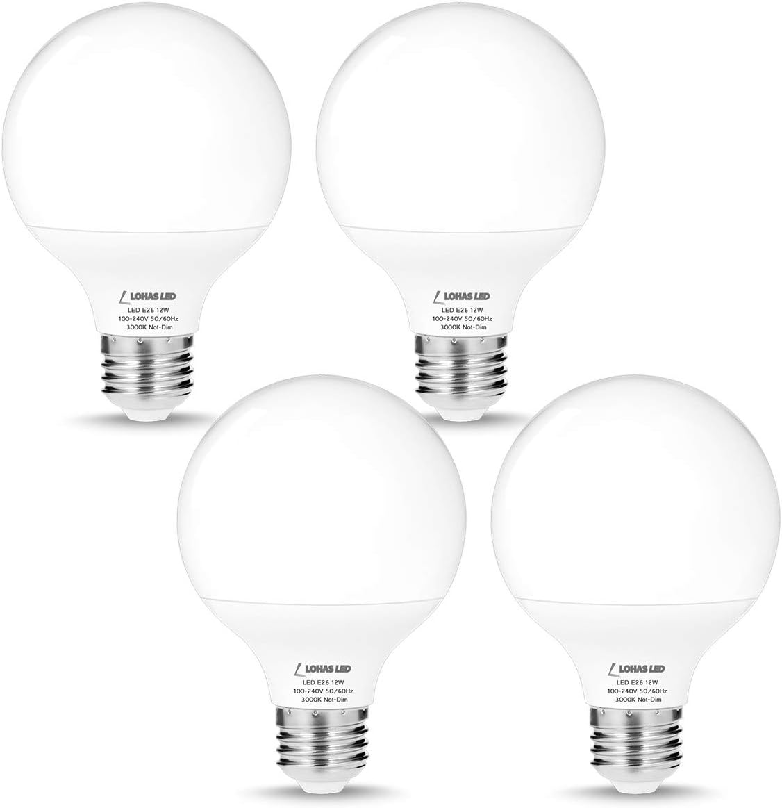 LOHAS LED G25 Globe Light Bulbs, LED 12W (75W100W Equivalent) Vanity