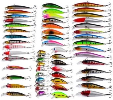 Decolla 56-Piece Set ABS Plastic Classic Fishing Lures Hard Bait(New Version)