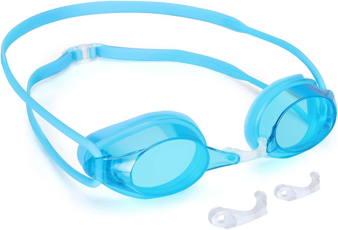 A Swimming Goggles WECEN Clear Swimming Goggles with Hydrodynamic Design Color Lenses UV Protection Anti Fog Adjustable Nose Bridge for Adults