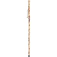 FOREST PILOT Big Ball Head Twisted Style Wooden Walking Stick for Hiking with Compass (Nature Color, 48 Inches, One Piece)