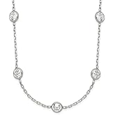 JewelryWeb 925 Sterling Silver Polished Clear Cubic Zirconia Necklace 18 Inch Spring-Ring 5mm Wide Pendant Necklace for Women