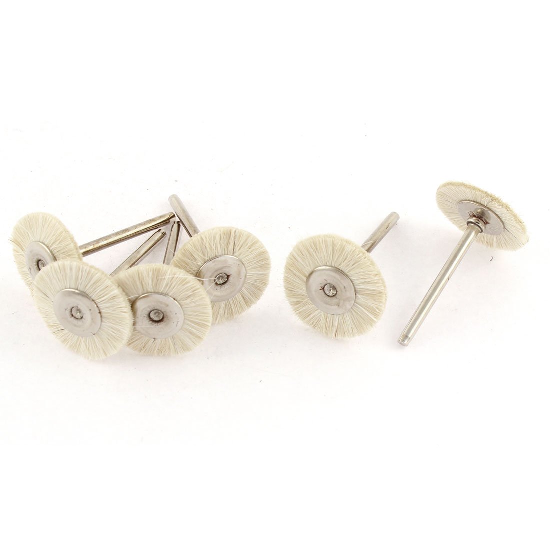 sourcingmap Rotary 1" White Bristle Jewelry Buffing Polishing Wheels Brushes 6pcs