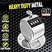 Desk Tally Counter with Base, Metal Mechanical Desktop Counter Clicker with Base Mount, Resettable Manual 4 Digit Registers 0-9999 Clicker Counter with Chrome Plated for Bank Counter Event