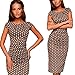 ZHU Women Summer Casual Office Polka Party Evening Cocktail Bodycon Midi Dress
