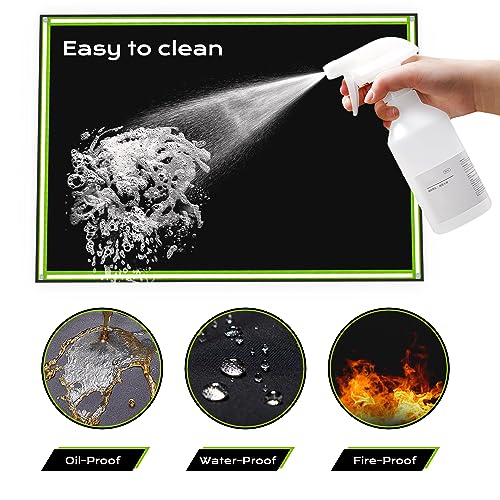 plrosnmy 60 x 40 inch Under Grill Mats for Outdoor Grill,Fireproof Mat for Lawn, Waterproof Oil-Proof Grill Floor Pads Fire Pit Mat Fireplace Mat,Reflective Trim for Nighttime Use.