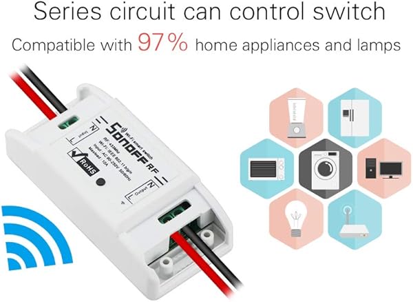 WiFi Smart Switch Interruptor para Sonoff Basic RF 433 92MHz y Wi Fi Dual Mode con Mando a Distancia Compatible con Alexa Google Home APP EWeLink