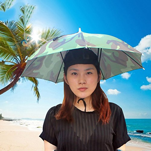 Smartlove1P Portable Outdoor Sports 69cm Umbrella Hat Cap Folding Women Men Umbrella Fishing Hiking Golf Beach Headwear Handsfree Umbrella CH