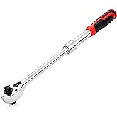 MAXPOWER Extendable Ratchet Wrench, Double Head 1/2" & 3/8" Ratchet Handle, Quick Release 72-Tooth Reversible Ratcheting