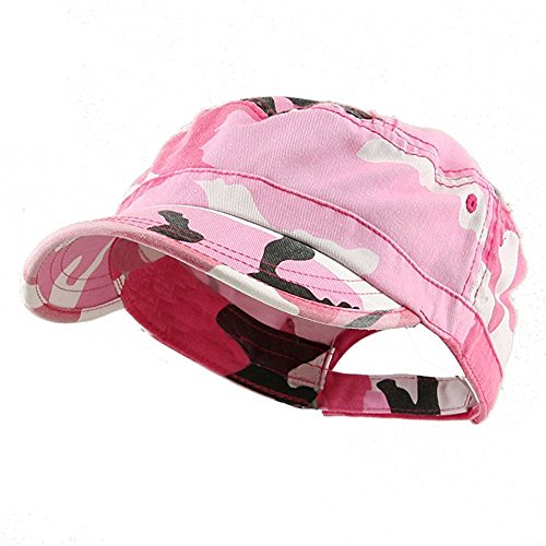 MG Women's Enzyme Washed Cotton Twill Cap Hat (Pink Camo)