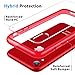 RANVOO iPhone XR case, iPhone XR Protective Clear Case [Shockproof Protection] [Agile Button] with Reinforced Red TPU Bumper and Transparent Hard PC Back Case Cover, Crystal Red