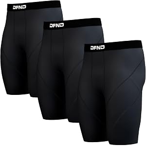 DFND Men's Active Ax 9" Compression Shorts 2-Pack & 3-Pack – Graduated Compression for Recovery & Performance, Made in USA