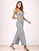 Sedrinuo Womens Elegant Casual Work Jumpsuit Grid Straps Wide Leg Long Pants Black Small