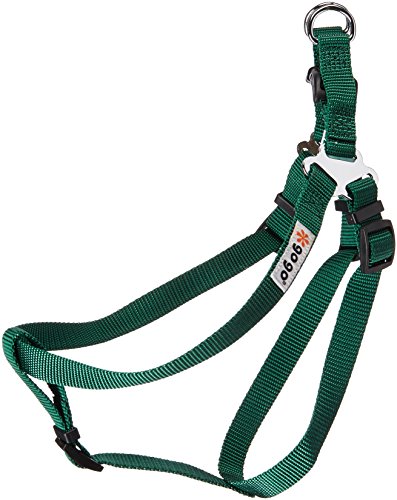 GoGo Pet Products Comfy Nylon 5/8-Inch Adjustable Easy Pet Harness, Small, Hunter Green