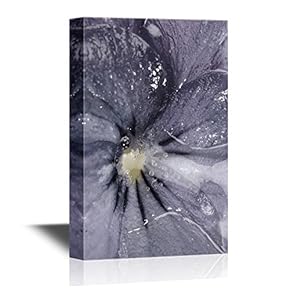 Pansy Flower Canvas Wall Art - Pansy Flower Petal Close Up - Gallery Wrap Modern Home Art | Ready to Hang - 12x18 inches