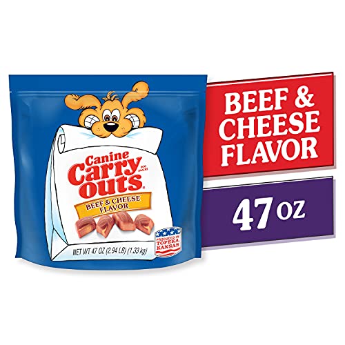 CANINE CARRY OUTS DOG TREATS, BEEF & CHEESE FLAVOR, 47 OUNCE