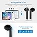 Bluetooth Headphones, REDESS Wireless Earbuds Mini Stereo in-Ear Earphones Sound Noise Cancelling with 2 Wireless Built-in Mic Headsets Charging Case Box - Black