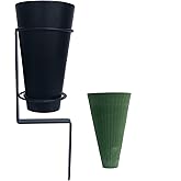 Cemetery Flower Vase with Stake, Grave Vase with Floral Foam，Grave vases for Cemetery in ground,Black