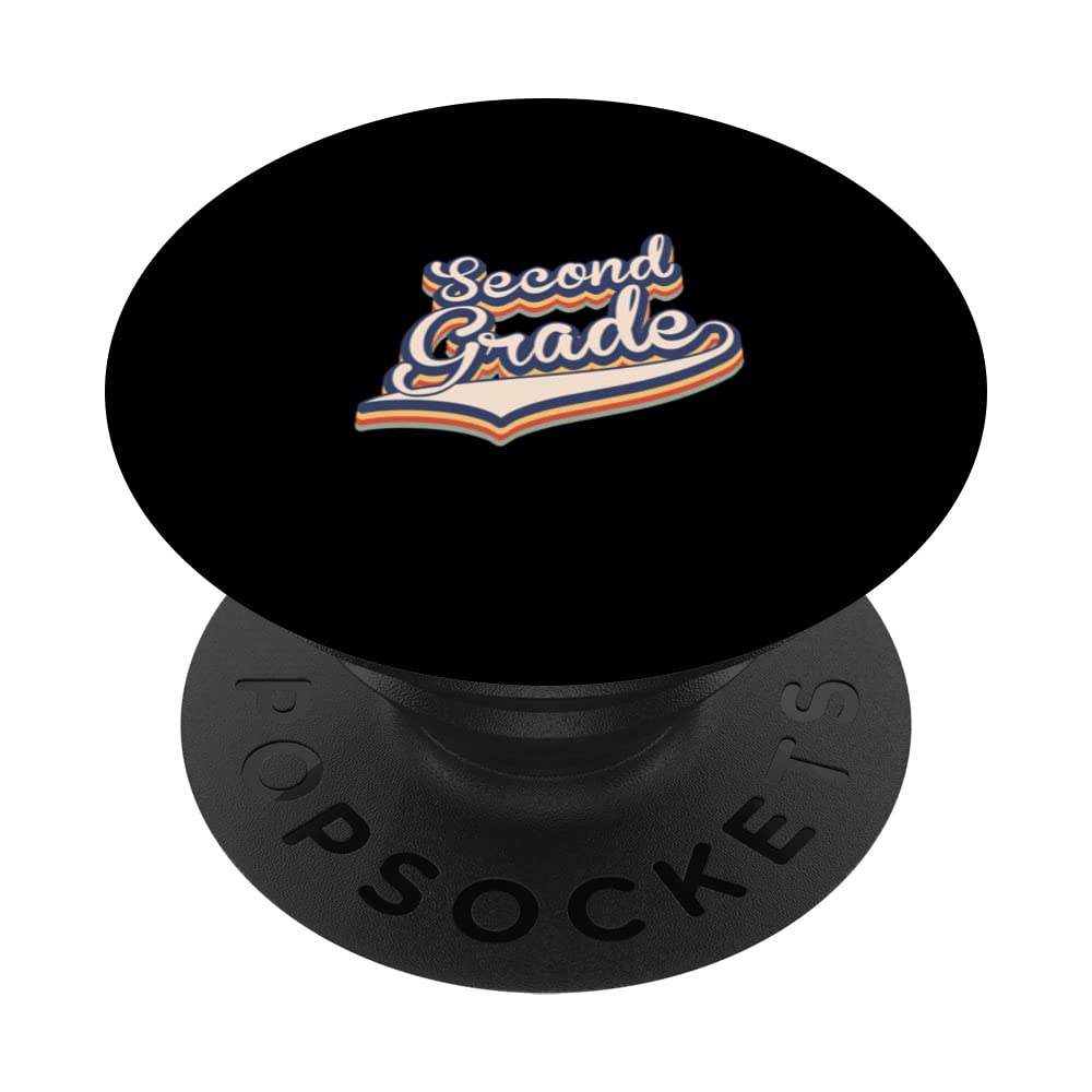 Retro Vintage Second Grade Student Teacher Back To School PopSockets Swappable PopGrip