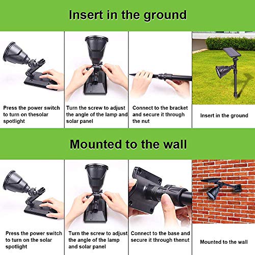 image for JSOT Solar Outdoor Ground Landscape Lights,Adjustable Solar Powered Sp