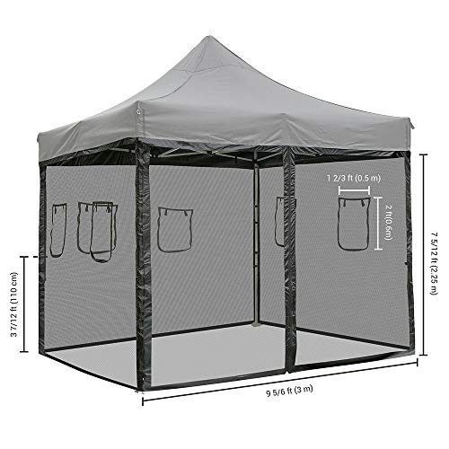 EZ Pop Up 10 ft Canopy Tent Mesh Side Wall Commercial Party Tent Shelter Sidewall with