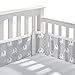 BreathableBaby Breathable Mesh Liner for Full-Size Cribs, Classic 3mm Mesh, Peaceful Elephants (Size 4FS Covers 3 or 4 Sides)