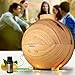 Large Essential Oil Aroma Diffuser 600ML, Aromatherapy Cool Mist Humidifier, Ultra Quiet- Globe- Wood Grain- Filter Free-Last Overnight