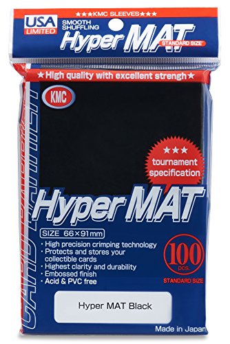 KMC Hyper Matte Black 100-count Standard Size Sleeves Pack [USA packaging]