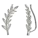 Leaf Crawler Cuff Earrings, Olive Leaf - 925 Sterling Silver with 18K Gold Plating