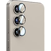 TENOC Camera Lens Protector for Samsung Galaxy S25 Plus 2025, 9H Tempered Glass Camera Screen Cover, Black Metal Individual Ring