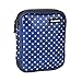 Damero Crochet Hook Case, Travel Storage Bag for Various Crochet Needles and Accessories, Lightweight and Compact, Easy to Carry, Medium, Blue Dots (No Accessories Included)