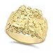 The Bling Factory Large 21mm 14k Yellow Gold Heavy Plated Chunky Nugget Textured Ring, Size 7