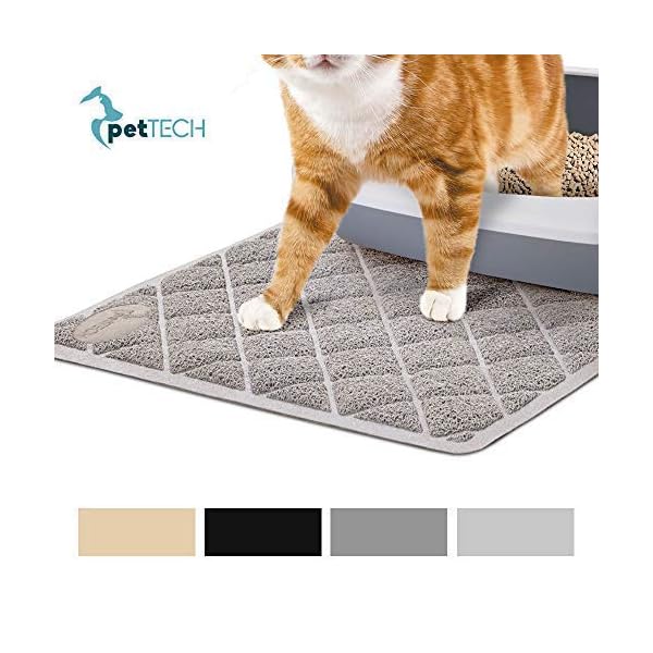 PetTech Jumo Tappetino Lettiera Gatto, 89 x 58 cm, Design alla Moda, Senza ftalati, Cattura e trappole lettiera…