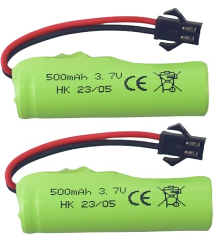 Batterie Li-Ion 2x 3,7V 500mAh Con Connettore SM E Caricabatterie &ndash; Per Auto RC E Giocattoli