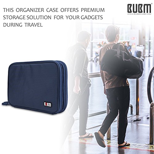 image for Travel Cables Cords Organizer,BUBM Double Layers Electronics Travel Or