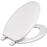 Centoco Elongated Toilet Seat, Closed Front with Cover, Residential, Plastic, Made in the USA, DSAZAM1600-001, White
