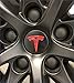 AlexCycles Tesla Model S/X/3 Wheel Center Cap Insert Decals Stickers RED Set