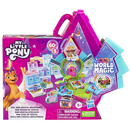 My Little Pony Mini World Magic Epic Mini Crystal Brighthouse Toy, Buildable Playset with 5