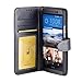 HTC One M9 Case, ACEABOVE® [Stand Feature] HTC One M9 (Hima) Wallet Case **NEW** [Book Cover Case] [Black]