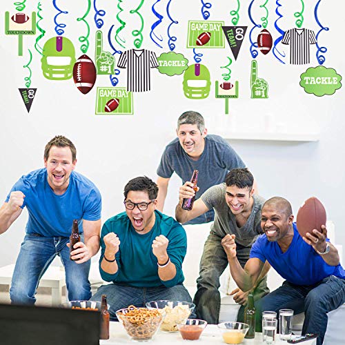 EVERMARKET 30Ct American Football Hanging Swirl Football Game Day Party Decorations 2020 Garland Sports Day Hanging Swirl Foils,Football Theme Birthday Party Supplies Ornaments Fan Décor - Thumbnail 6