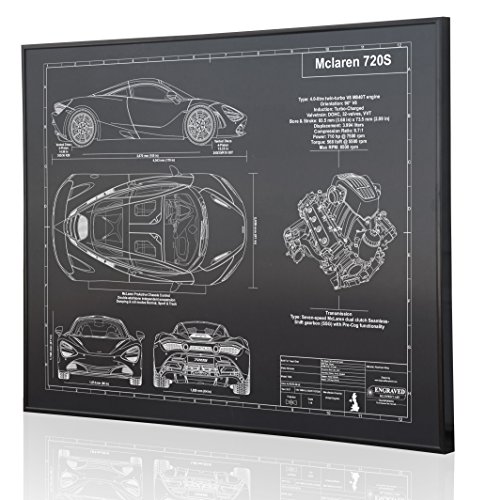 Amazon Com Mclaren 720s Blueprint Artwork Laser Marked