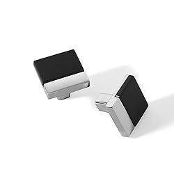 Kcmwsy 5 Pack Black and Silver Cabinet Knobs