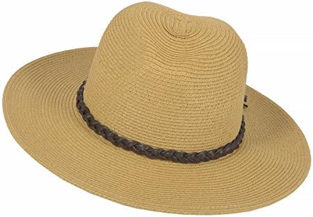 SHORIFASHION NEW CASUAL PANAMA FEDORA SUN HAT!! (one size, dark natural)